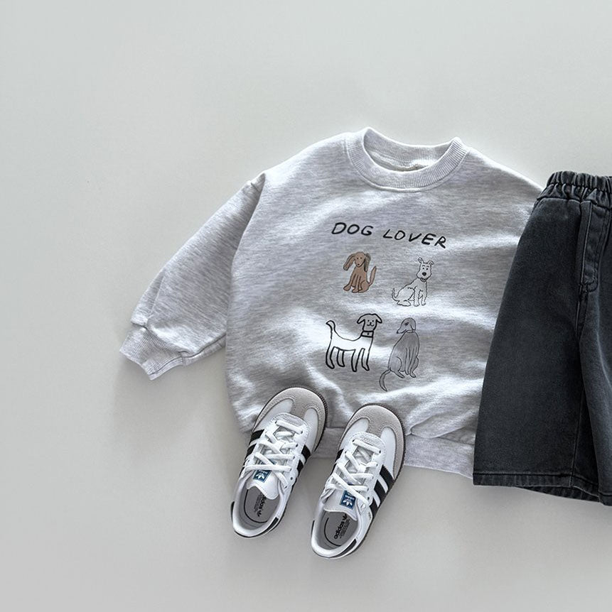 Toddler F25 Dog Lover Long Sleeve Sweatshirt (12m - 7y) - 3 Colors kids outfit