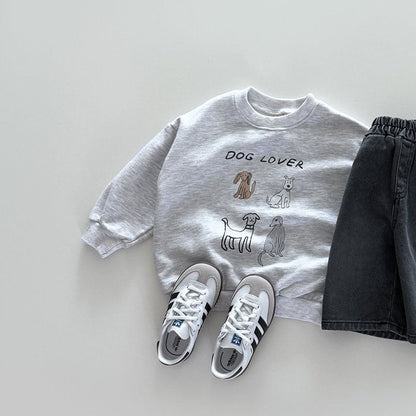 Toddler F25 Dog Lover Long Sleeve Sweatshirt (12m - 7y) - 3 Colors kids outfit