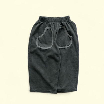 Toddler F25 Double Pocket Wide Sweat Pants (3 - 7y) - Charcoal kids outfit