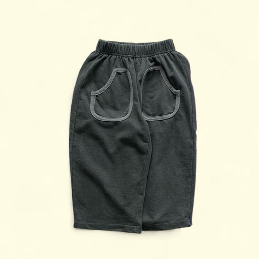 Toddler F25 Double Pocket Wide Sweat Pants (3 - 7y) - Charcoal kids outfit