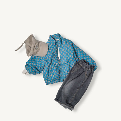 Toddler F25 Floral Autumn Bomber Jacket (2 - 8y) - 2 Colors kids outfit