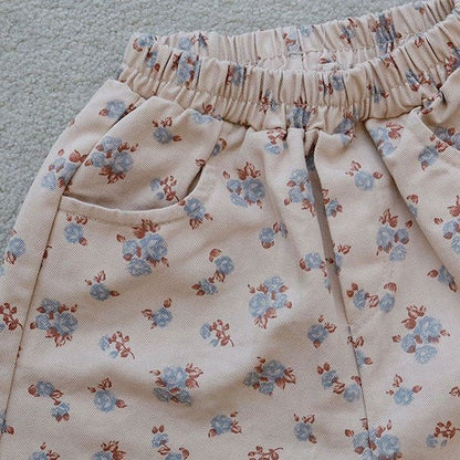Toddler F25 Floral Shorts (15m - 7y) - Floral Beige kids outfit