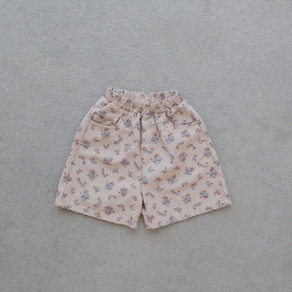 Toddler F25 Floral Shorts (15m - 7y) - Floral Beige kids outfit