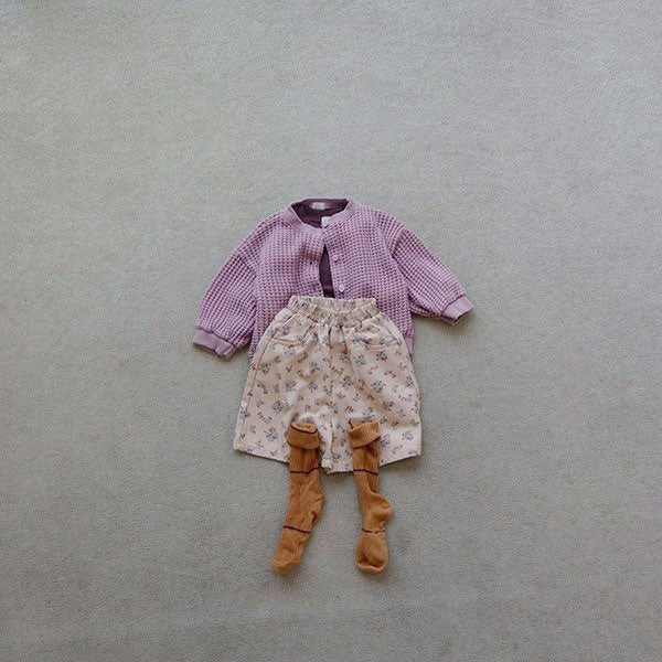 Toddler F25 Floral Shorts (15m - 7y) - Floral Beige kids outfit