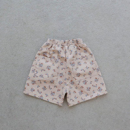 Toddler F25 Floral Shorts (15m - 7y) - Floral Beige kids outfit