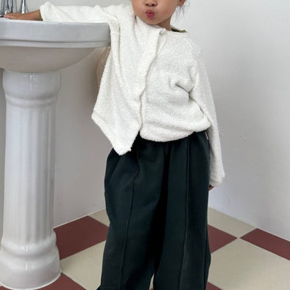 Toddler F25 Fuzzy Long Sleeve Cardigan (1 - 7y) - 2 Colors kids outfit