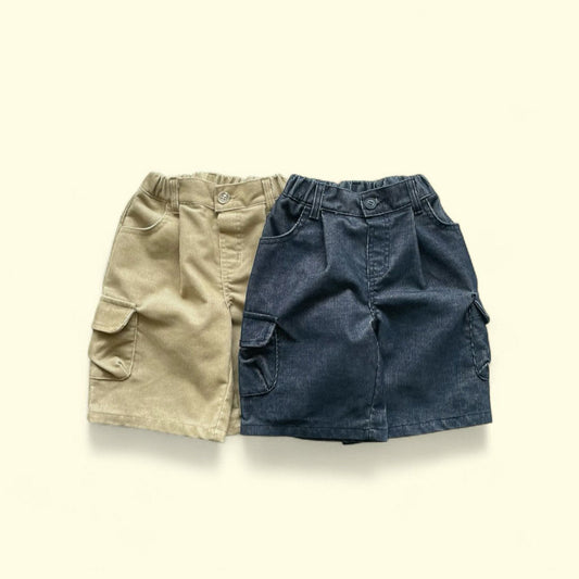Toddler F25 Garment Dyed Corduroy Cargo Bermuda Shorts (3 - 7y) - 2 Colors kids outfit