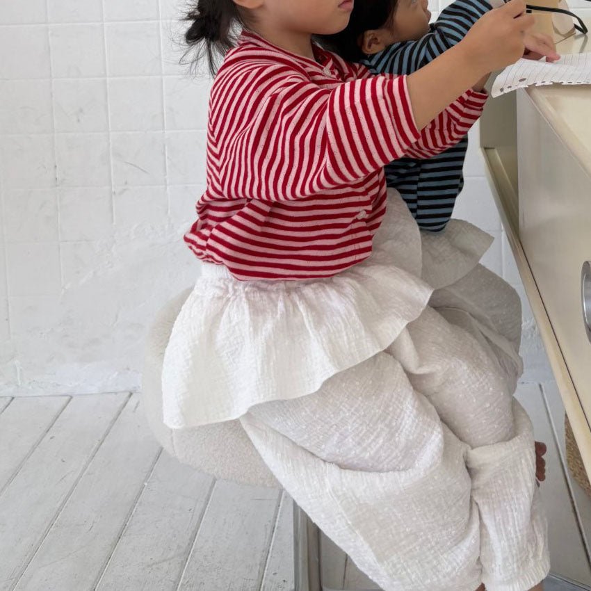Toddler F25 Gauzed Cotton Skirted Jogger Pants(1 - 7y) - Ivory kids outfit