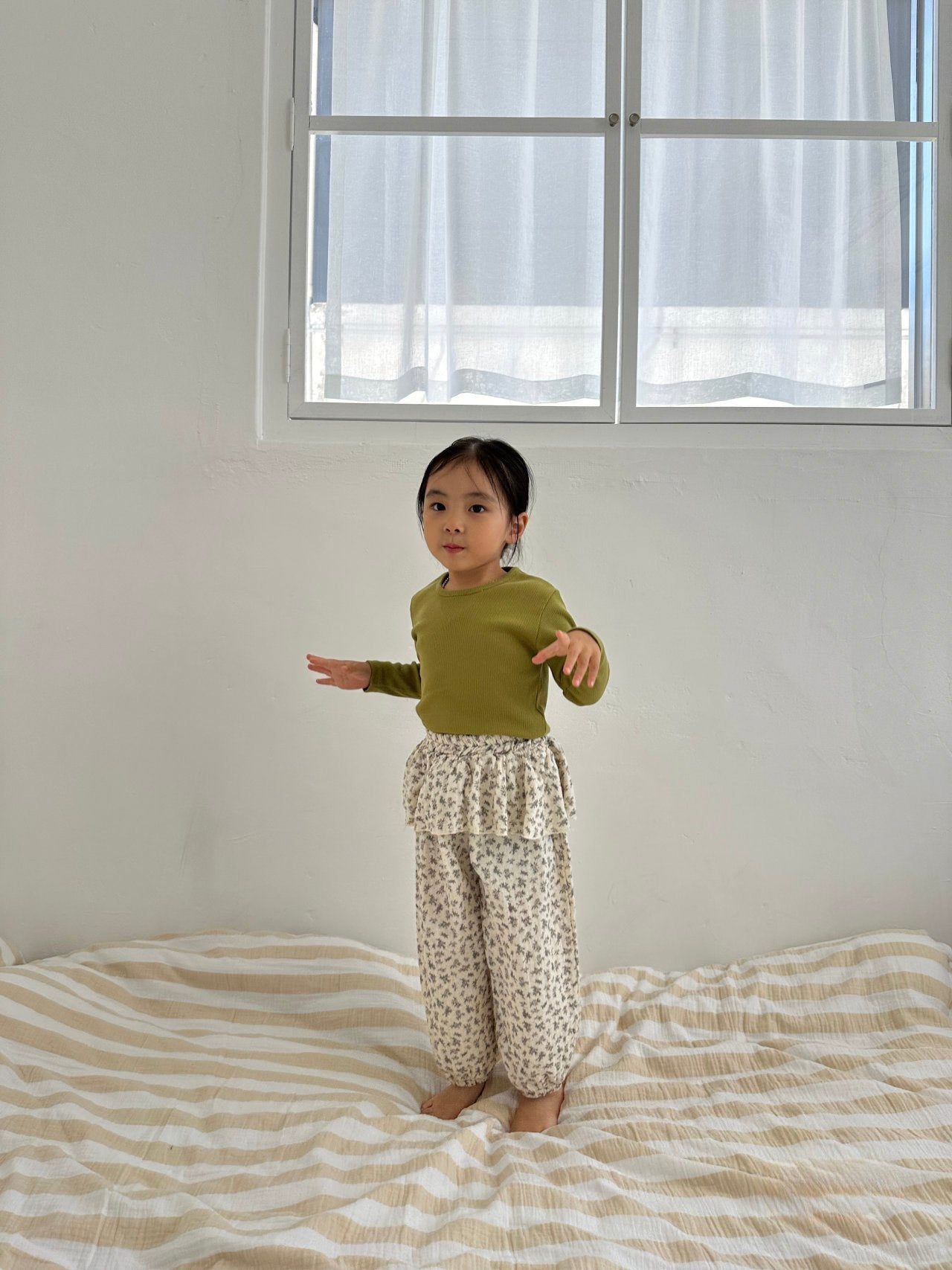 Toddler F25 Gauzed Cotton Skirted Jogger Pants(1 - 7y) - Ivory kids outfit