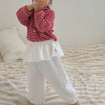 Toddler F25 Gauzed Cotton Skirted Jogger Pants(1 - 7y) - Ivory kids outfit