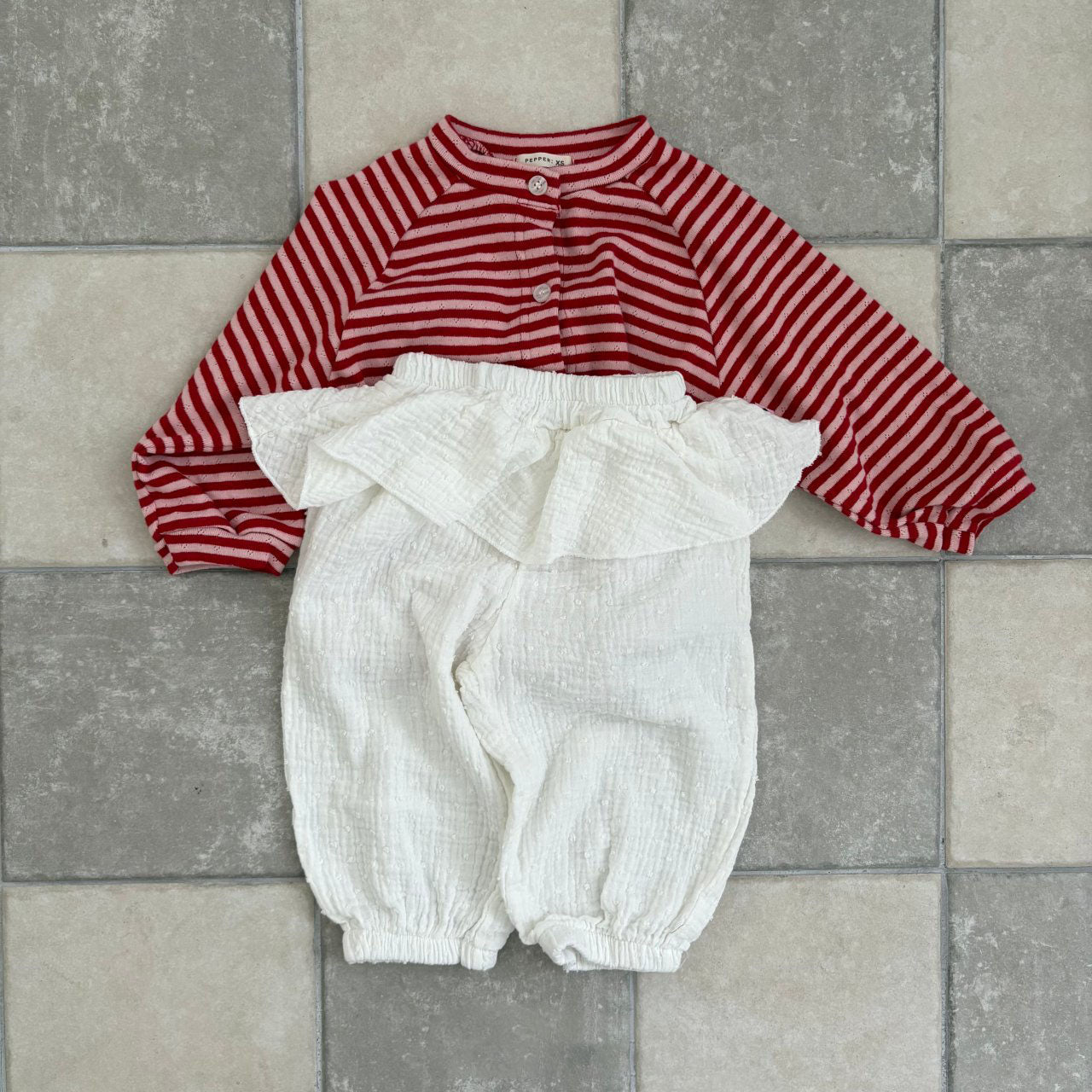 Toddler F25 Gauzed Cotton Skirted Jogger Pants(1 - 7y) - Ivory kids outfit
