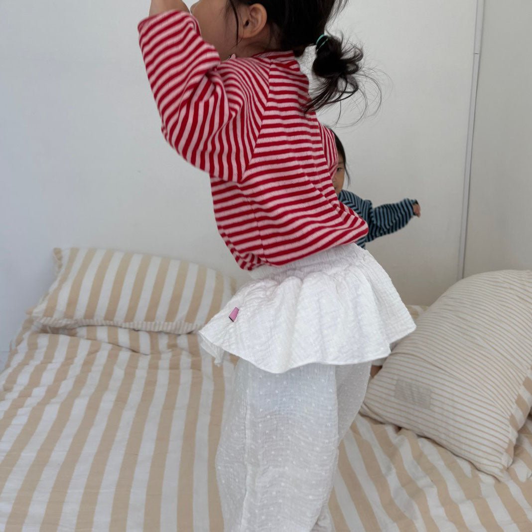 Toddler F25 Gauzed Cotton Skirted Jogger Pants(1 - 7y) - Ivory kids outfit