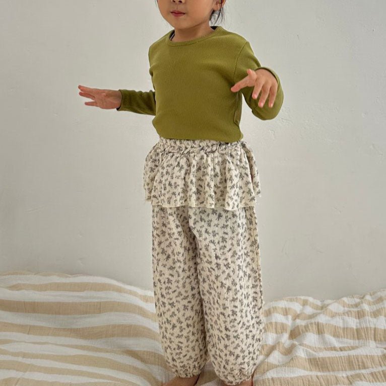 Toddler F25 Long Sleeve Ribbed Top (1 - 7y) - Olive kids outfit