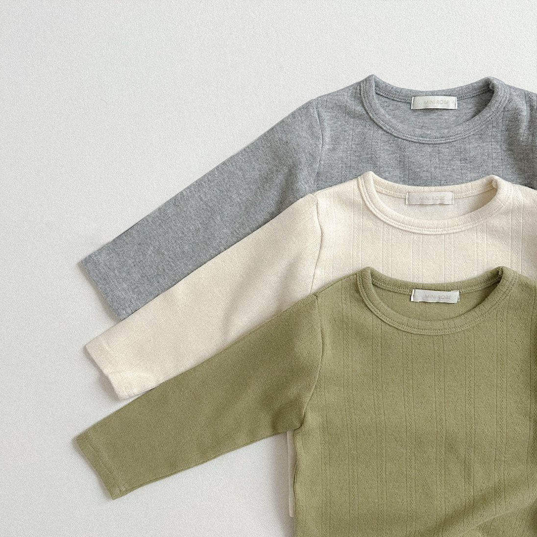 Toddler F25 Pointelle Long Sleeve Top (10m - 4y) - 3 Colors kids outfit