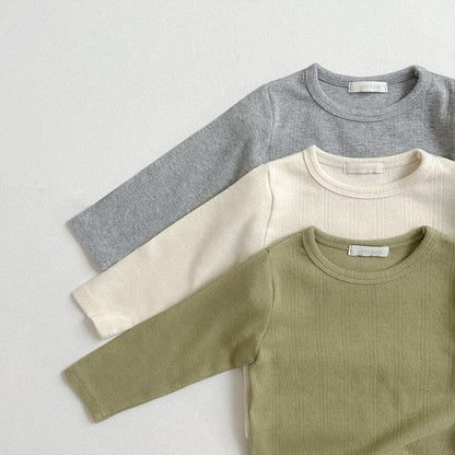 Toddler F25 Pointelle Long Sleeve Top (10m - 4y) - 3 Colors kids outfit