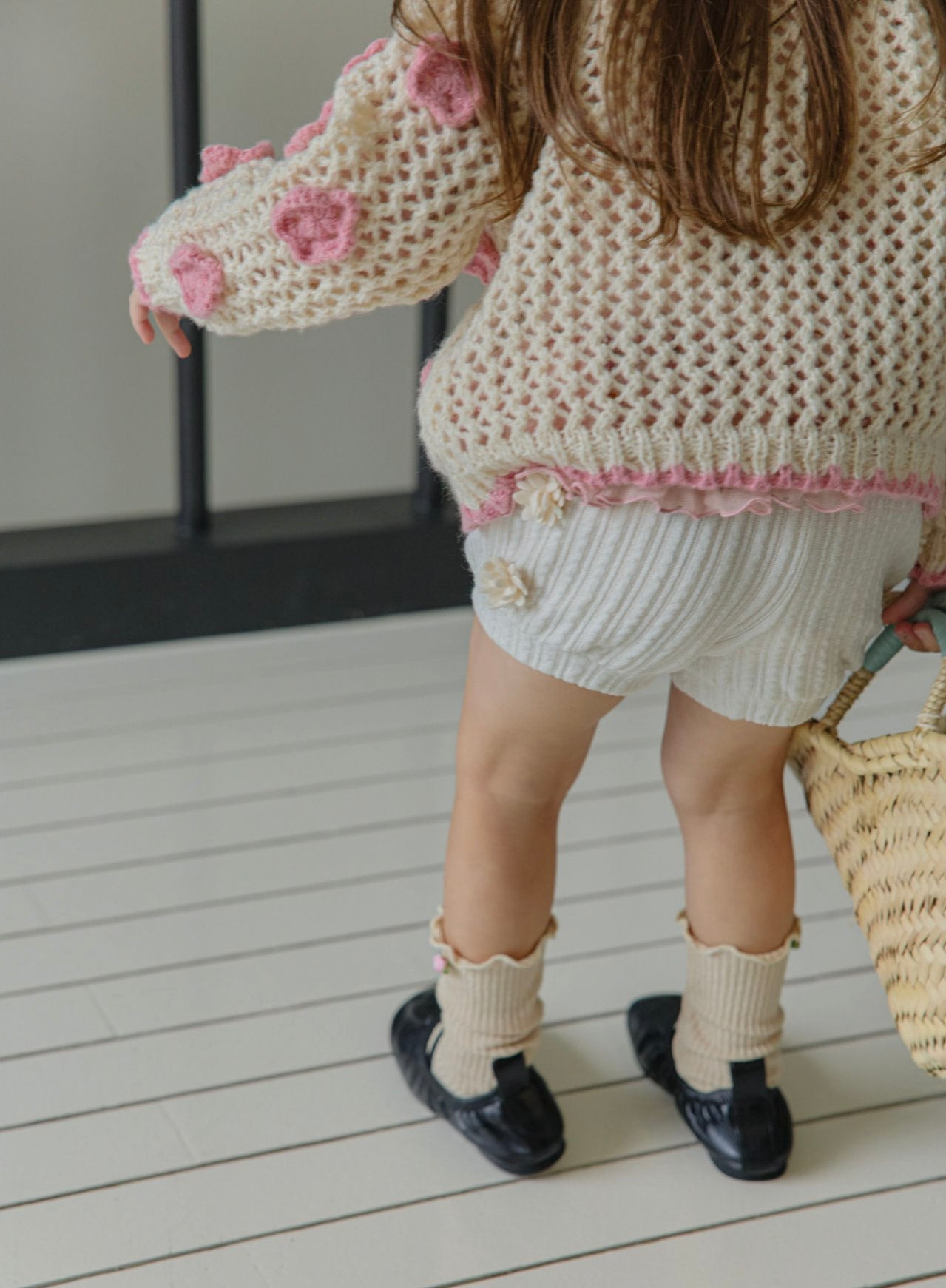 Toddler F25 Pompom Shorts (2 - 7y) - Ivory kids outfit