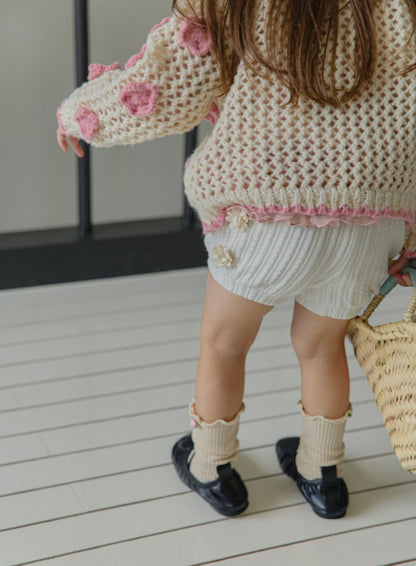 Toddler F25 Pompom Shorts (2 - 7y) - Ivory kids outfit