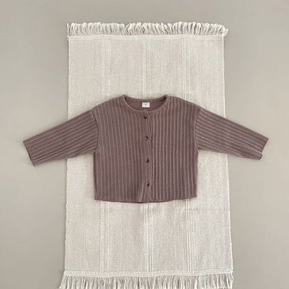 Toddler F25 Ribbed Long Sleeve Cardigan (1 - 7y) - 2 Colors kids outfit