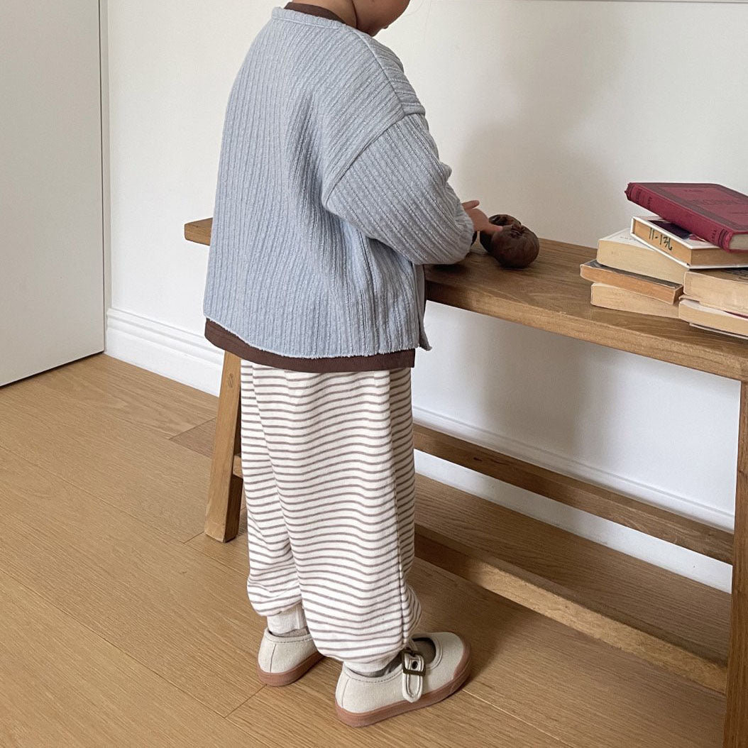 Toddler F25 Ribbed Long Sleeve Cardigan (1 - 7y) - 2 Colors kids outfit