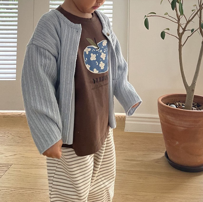 Toddler F25 Ribbed Long Sleeve Cardigan (1 - 7y) - 2 Colors kids outfit