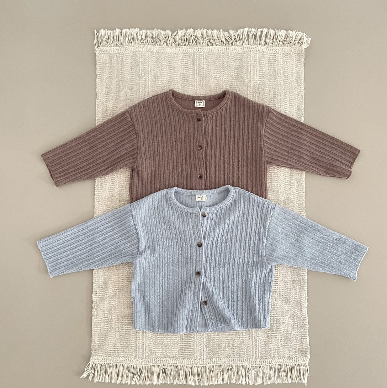 Toddler F25 Ribbed Long Sleeve Cardigan (1 - 7y) - 2 Colors kids outfit