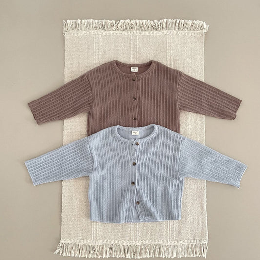 Toddler F25 Ribbed Long Sleeve Cardigan (1 - 7y) - 2 Colors kids outfit