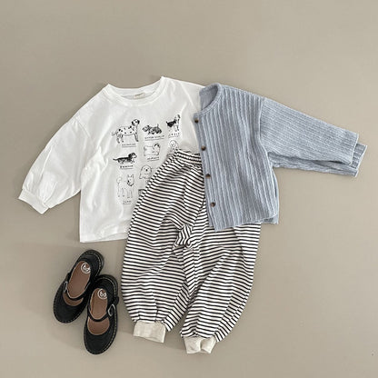 Toddler F25 Ribbed Long Sleeve Cardigan (1 - 7y) - 2 Colors kids outfit