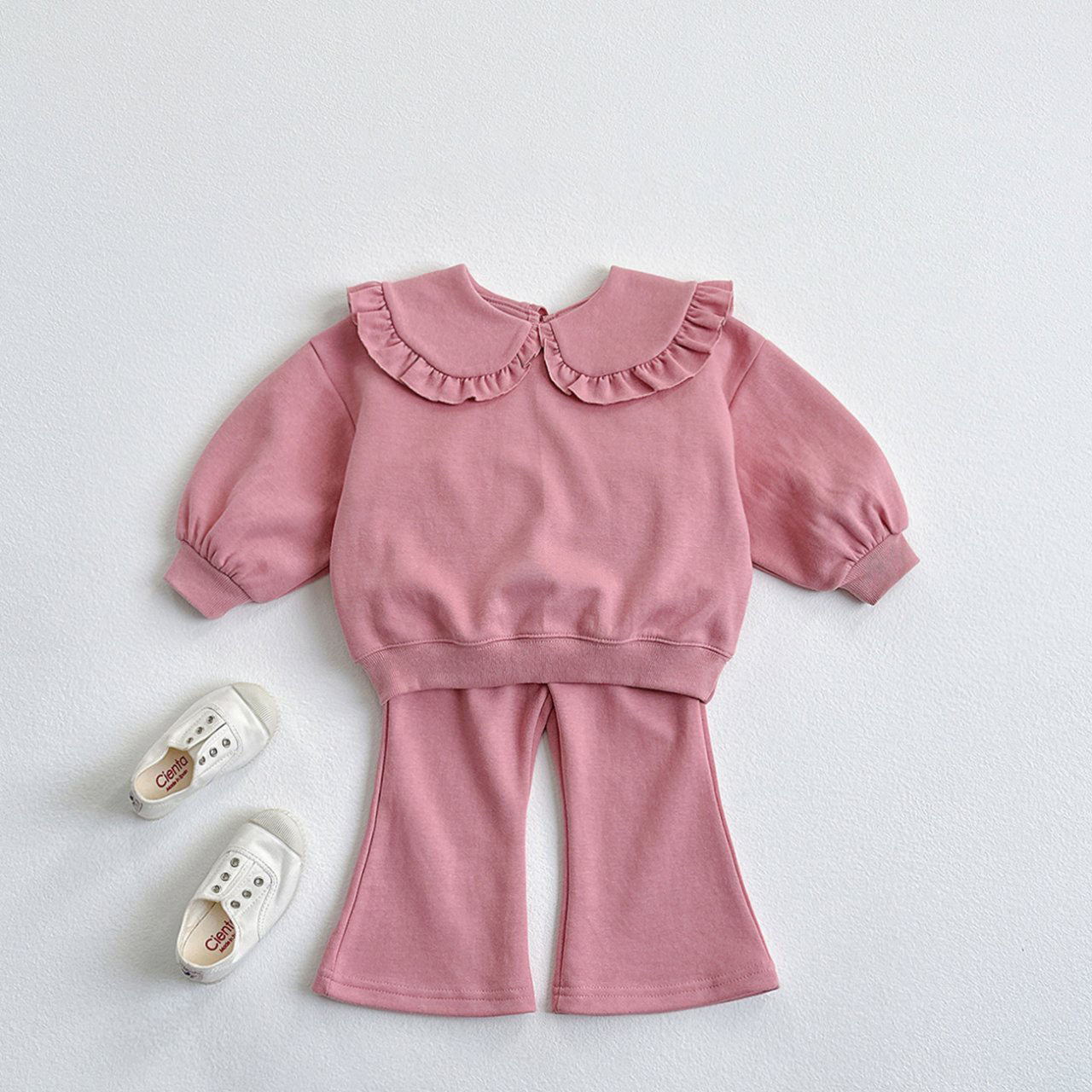 Toddler F25 Ruffled Collar Long Sleeve Top and Flare Pants Set (1 - 6y) - 2 Colors kids outfit