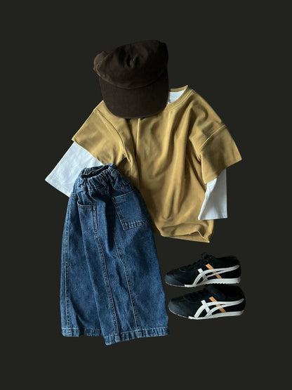 Toddler F25 Short Sleeve Loose Fit Top (18m - 8y) - 3 Colors kids outfit