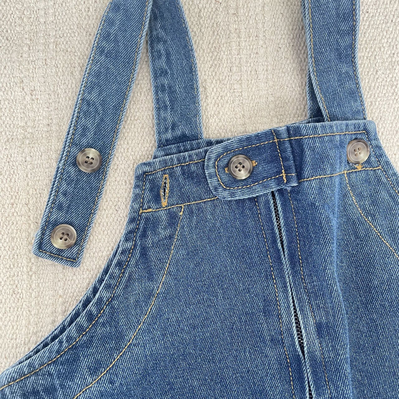 Toddler F25 Side Pockets Denim Overalls (1 - 7y) - Denim kids outfit
