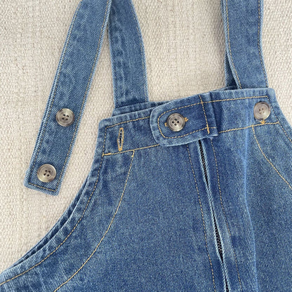 Toddler F25 Side Pockets Denim Overalls (1 - 7y) - Denim kids outfit