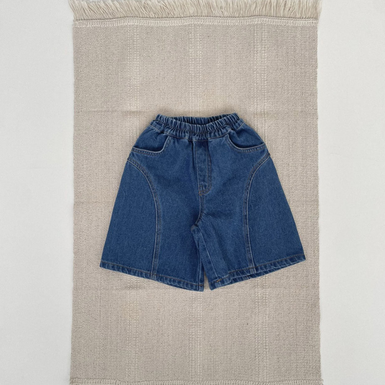 Toddler F25 Stitch Detail 7/8 Length Denim Pants (1 - 7y) - Denim kids outfit