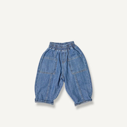 Toddler F25 Stitch Detail Pocket Denim Pants (2 - 8y) - Denim kids outfit