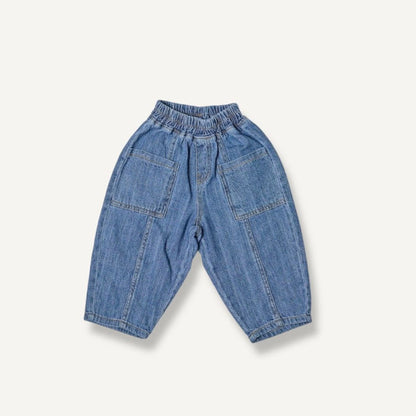 Toddler F25 Stitch Detail Pocket Denim Pants (2 - 8y) - Denim kids outfit