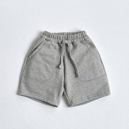 Toddler F25 Stitch Detail Shorts (1 - 6y) - Heather Gray kids outfit