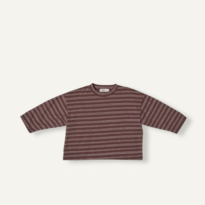 Toddler F25 Stripe Long Sleeve Top and Wide Pants Set (2 - 8y) - Brown kids outfit