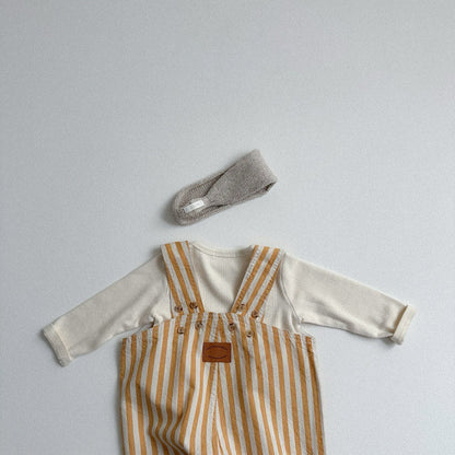 Toddler F25 Stripe Short Overall (10m - 4y) - Yellow kids outfit