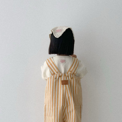 Toddler F25 Stripe Short Overall (10m - 4y) - Yellow kids outfit