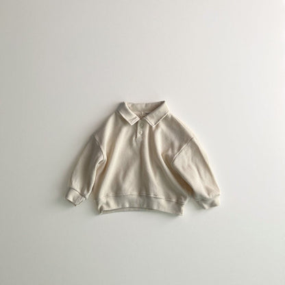Toddler F25 Textured Collared Long Sleeve Sweatshirt (1 - 6y) - 3 Colors kids outfit