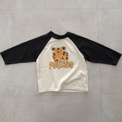 Toddler F25 Tiger Raglan Long Sleeve Top (2 - 8y) - 2 Colors kids outfit