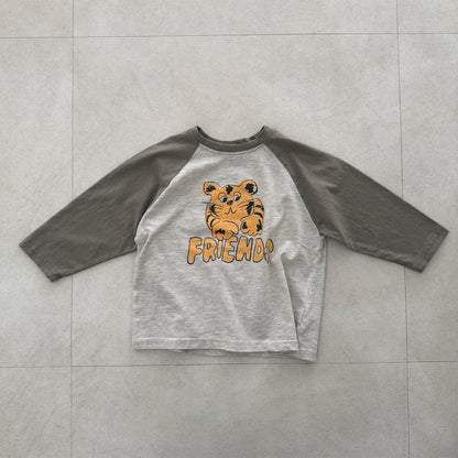 Toddler F25 Tiger Raglan Long Sleeve Top (2 - 8y) - 2 Colors kids outfit