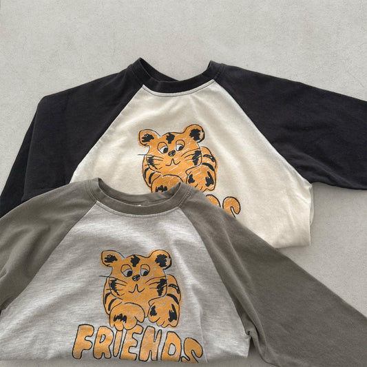 Toddler F25 Tiger Raglan Long Sleeve Top (2 - 8y) - 2 Colors kids outfit