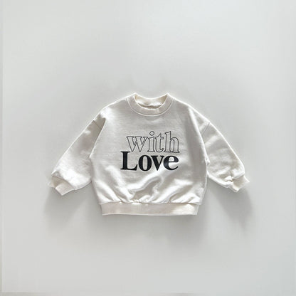 Toddler F25 with Love Long Sleeve Sweatshirt (12m - 7y) - Ivory kids outfit