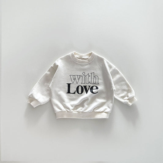 Toddler F25 with Love Long Sleeve Sweatshirt (12m - 7y) - Ivory kids outfit