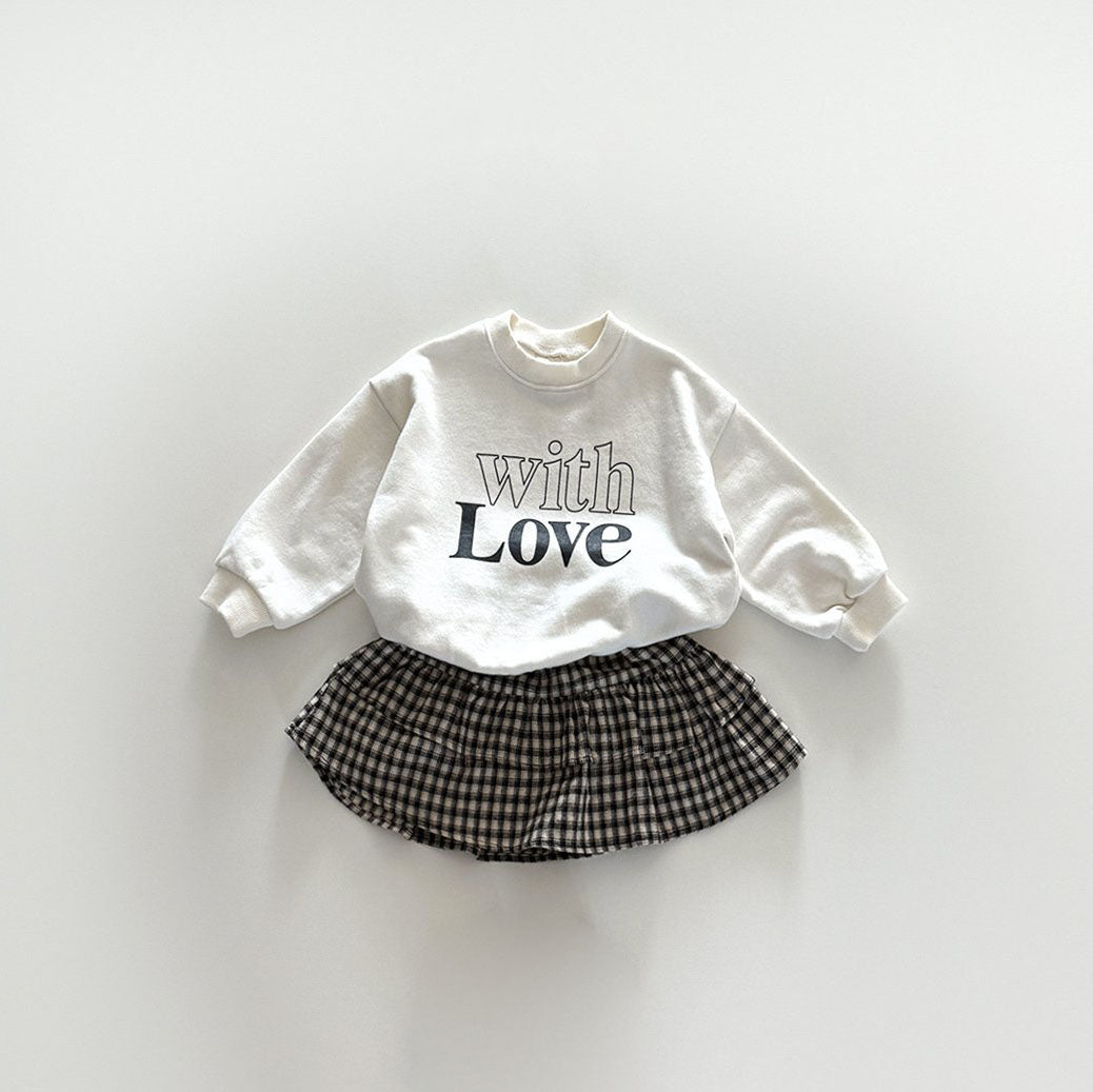 Toddler F25 with Love Long Sleeve Sweatshirt (12m - 7y) - Ivory kids outfit