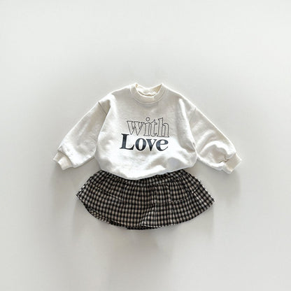 Toddler F25 with Love Long Sleeve Sweatshirt (12m - 7y) - Ivory kids outfit