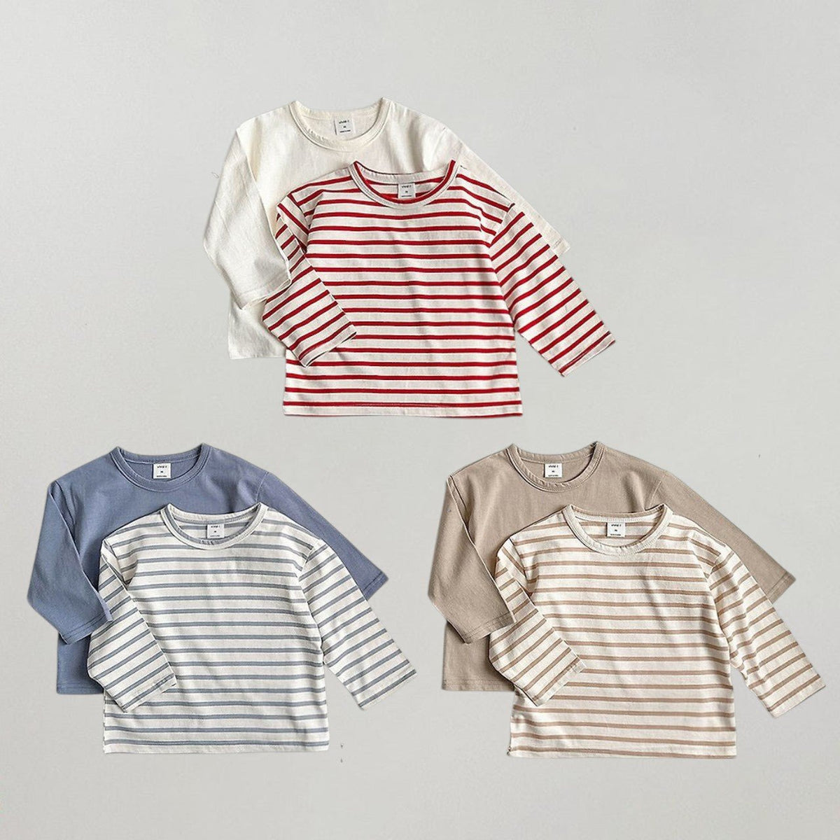Toddler F26 2-Pack Crewneck Long Sleeve T-Shirt (2-9y) - 3 Colors kids outfit