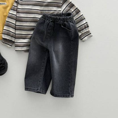 Toddler F26 Basic Denim Pull-On Pants (12m-9y) - 3 Colors kids outfit