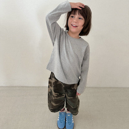 Toddler F26 Basic Single Stitch Long Sleeve Top (2-9y) - 2 Colors kids outfit