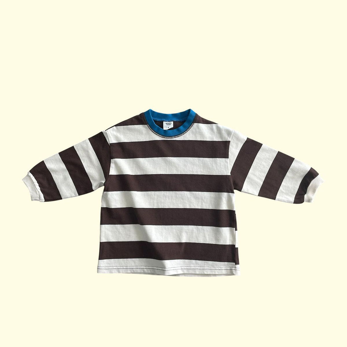 Toddler F26 Bold Stripe Long Sleeve Top (3-9y) -Brown kids outfit